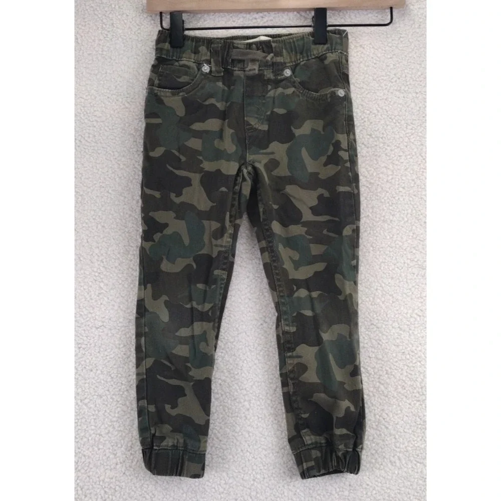 Kids Levi's Camouflage Jogger Pants Size 5 Elastic Waist Drawstring‎